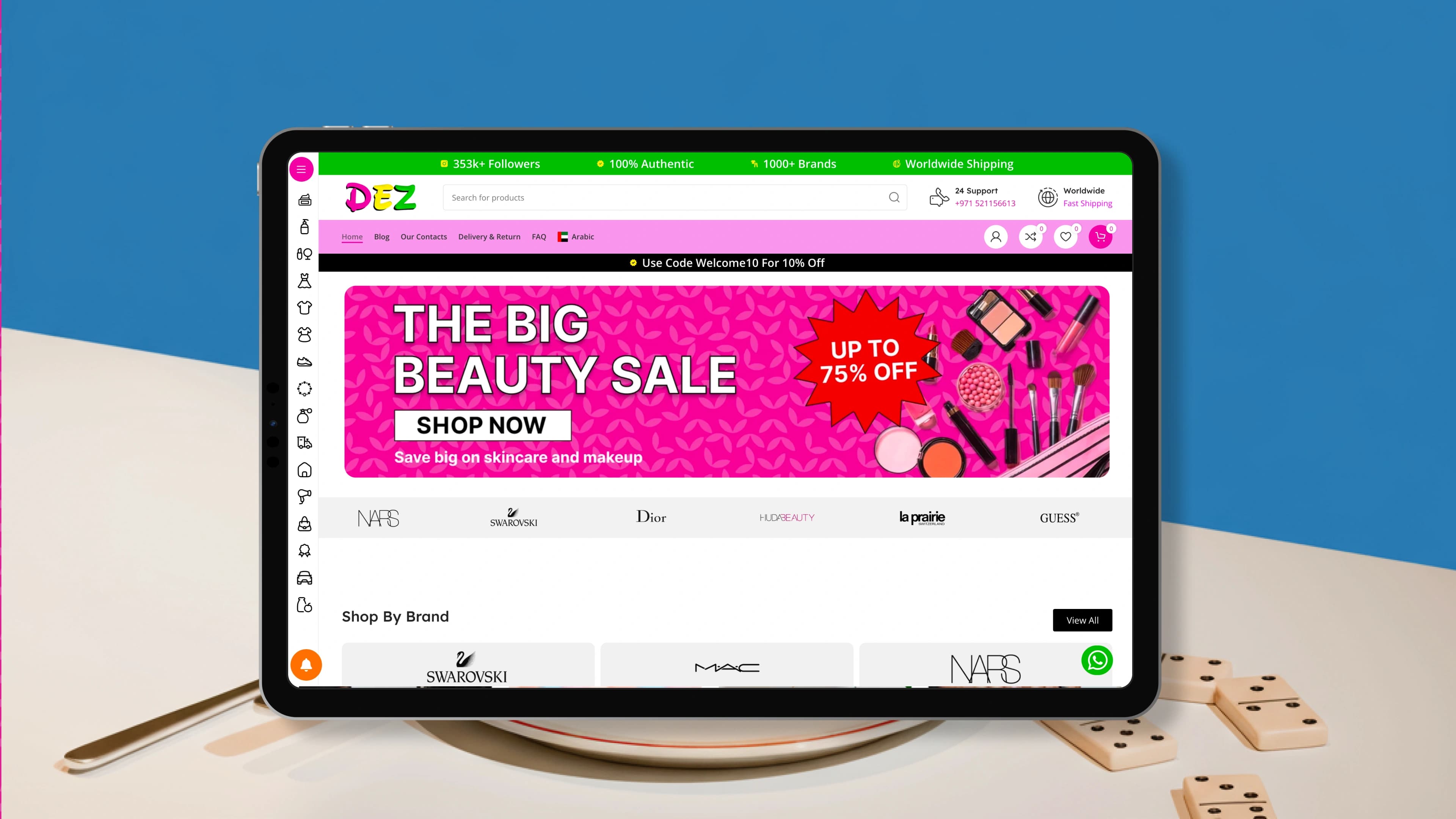 Product listing and navigation